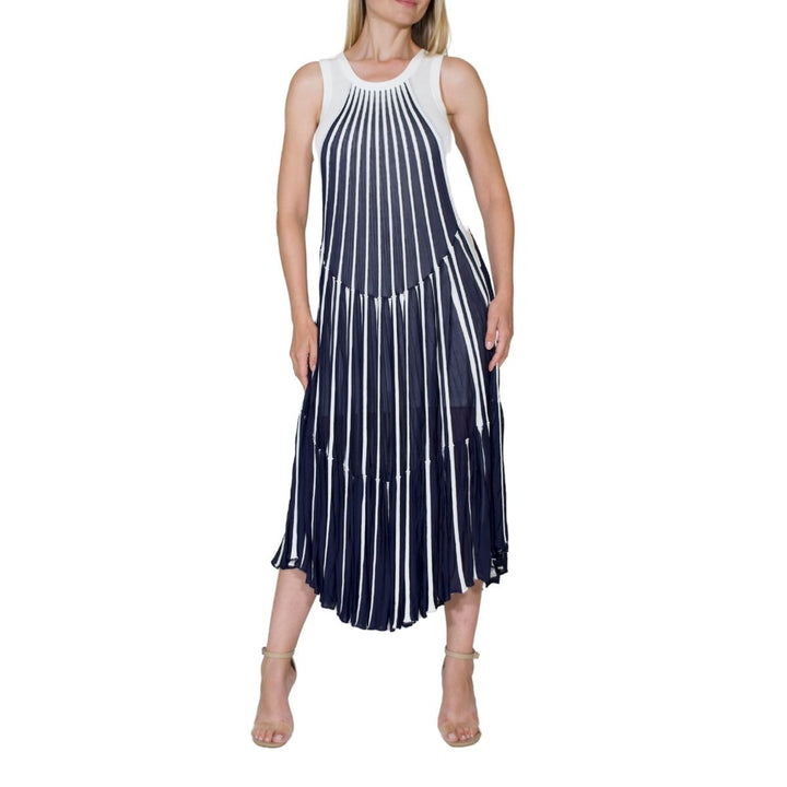 Vertical Stripe Midi Dress