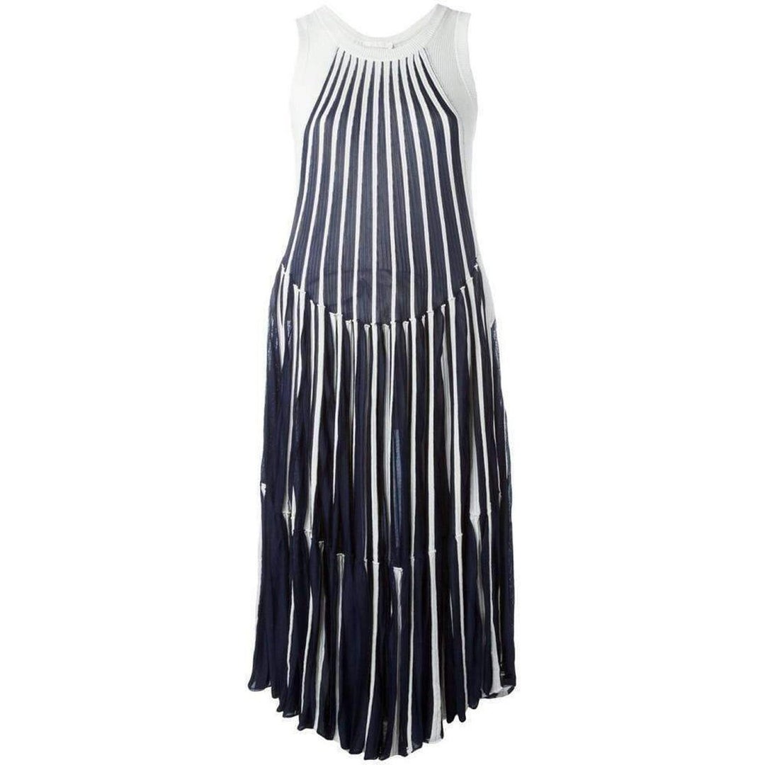 Chloé-Vertical Stripe Midi Dress - Runway Catalog