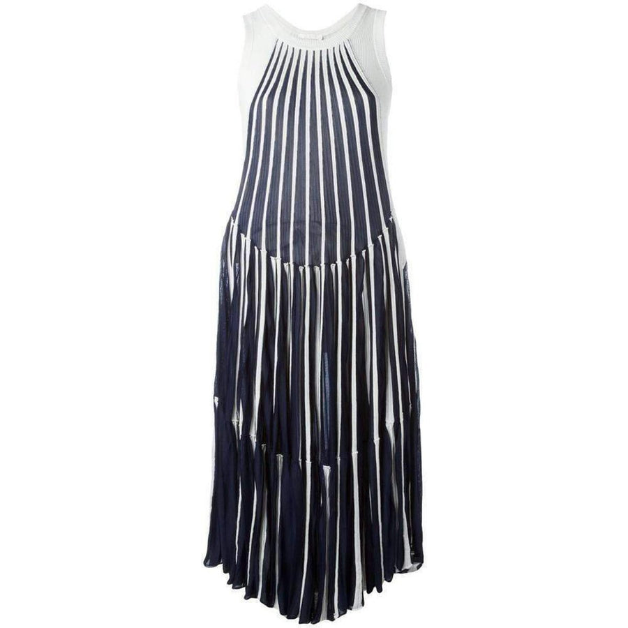 Chloé-Vertical Stripe Midi Dress - Runway Catalog