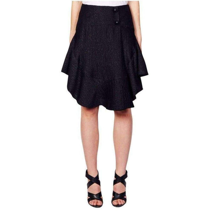 Chloé-Wavy Shiny Black Jacquard Skirt - Runway Catalog