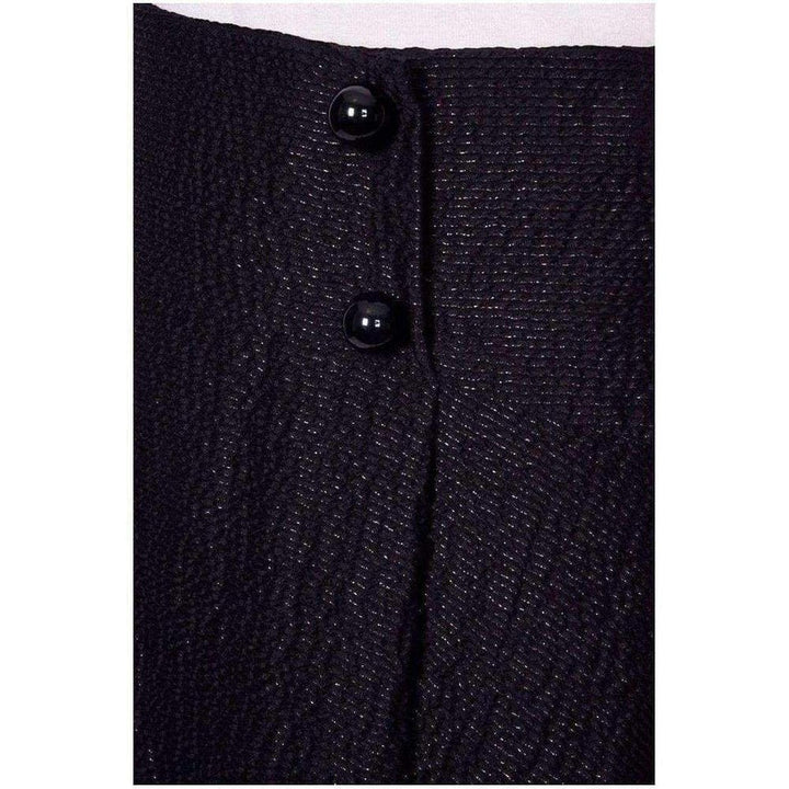 Wavy Shiny Black Jacquard Skirt