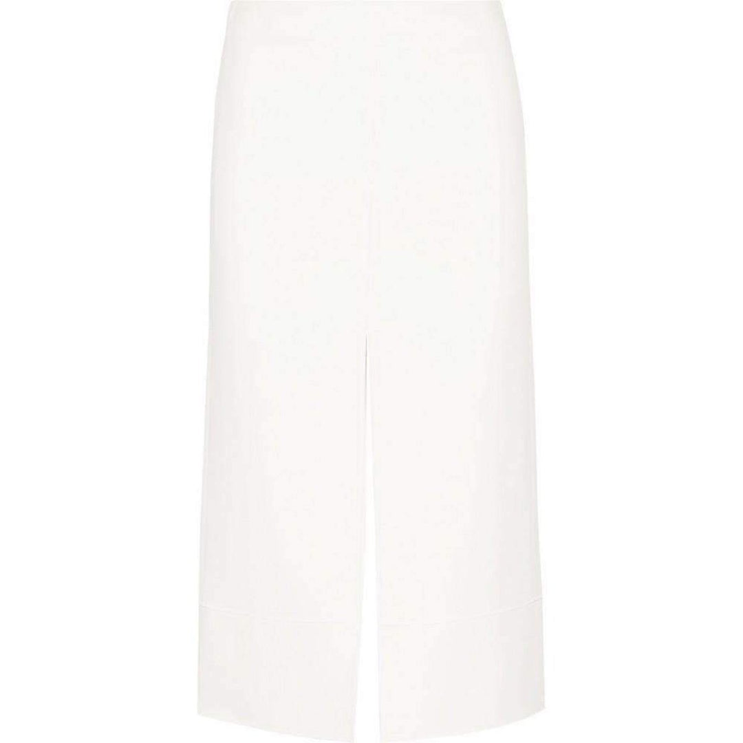 Chloé-White Crepe Slit Knee Length Skirt - Runway Catalog