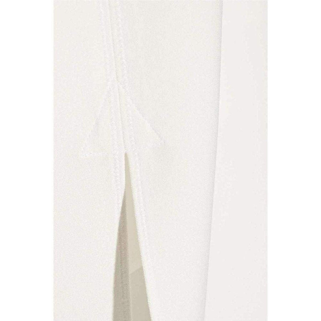 White Crepe Slit Knee Length Skirt