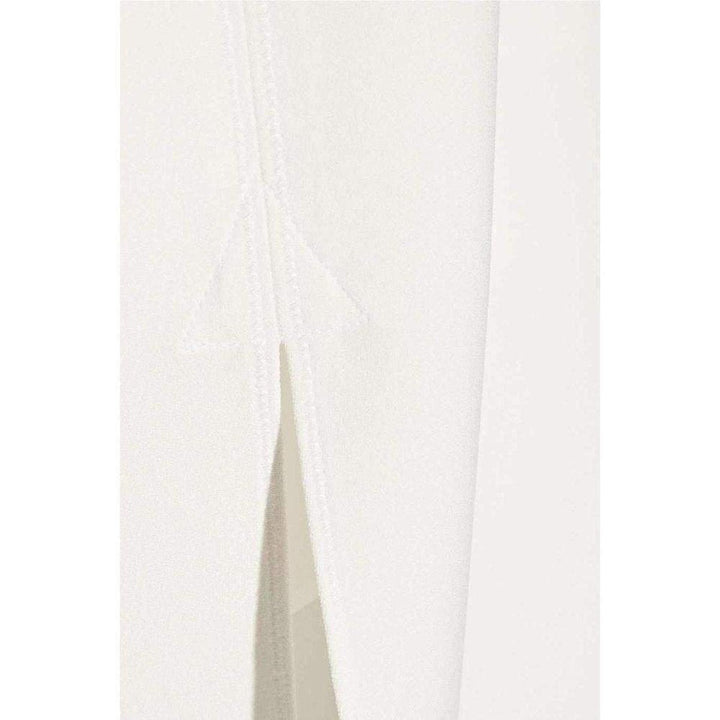 White Crepe Slit Knee Length Skirt