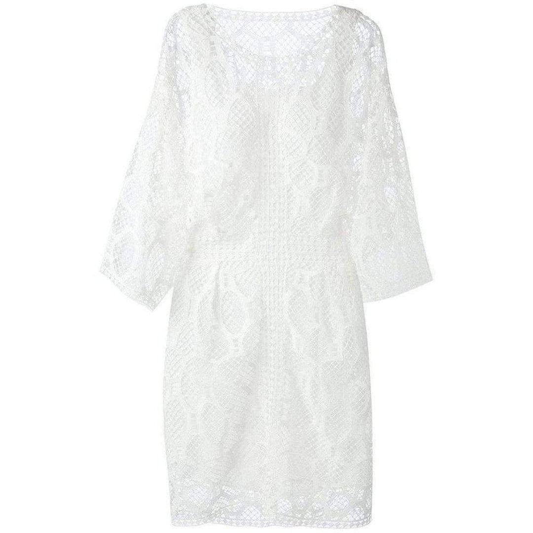 Chloé-White Crochet Lace Cotton Dress - Runway Catalog