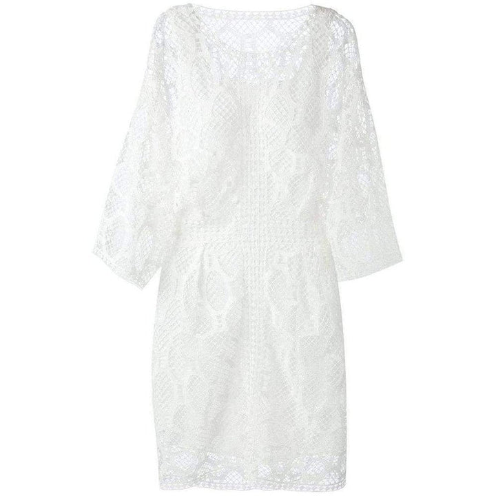 Chloé-White Crochet Lace Cotton Dress - Runway Catalog