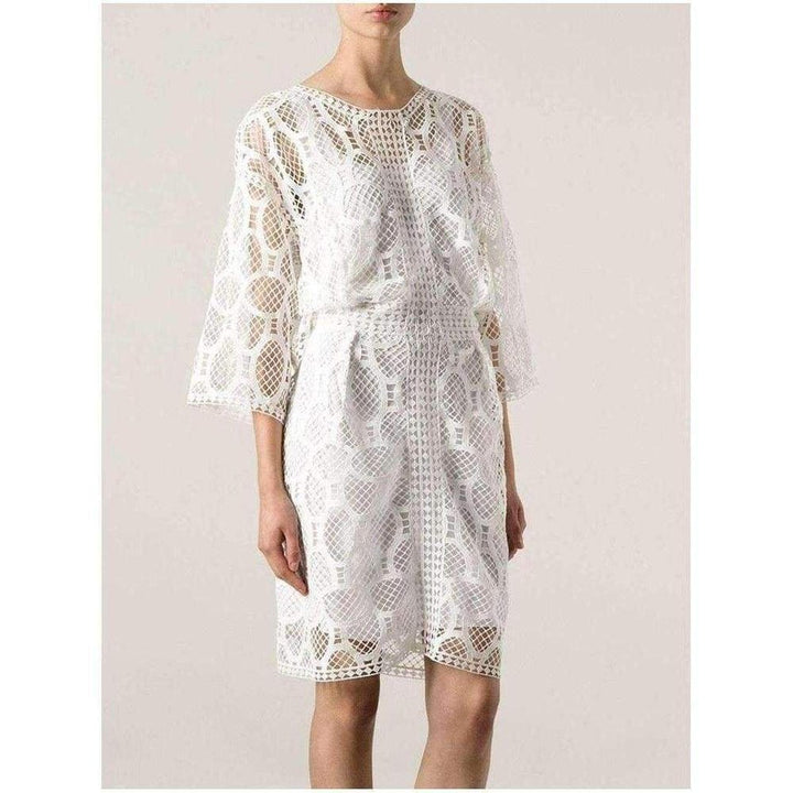 White Crochet Lace Cotton Dress