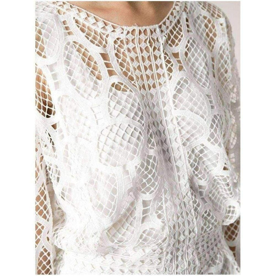 White Crochet Lace Cotton Dress