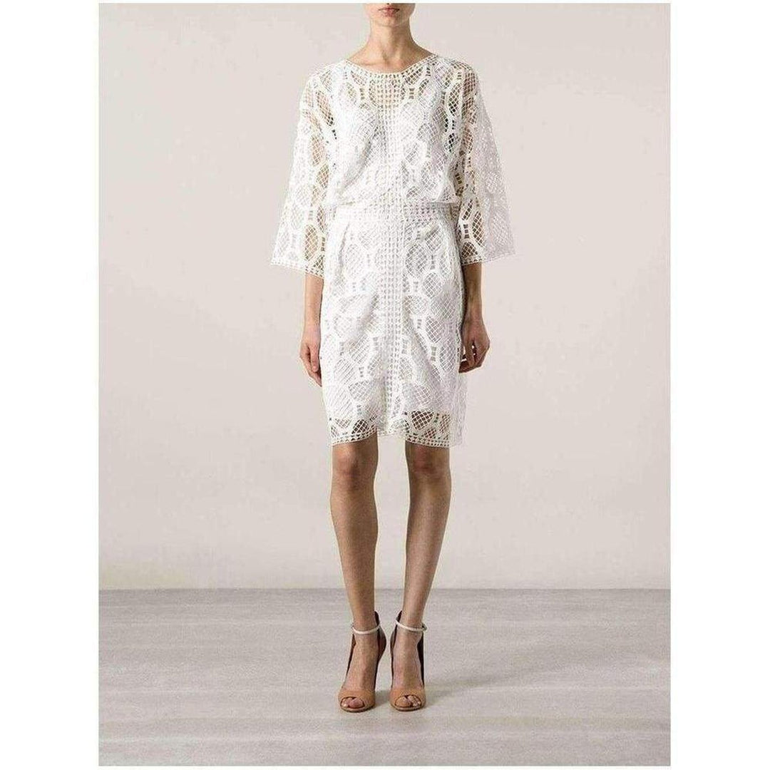 White Crochet Lace Cotton Dress
