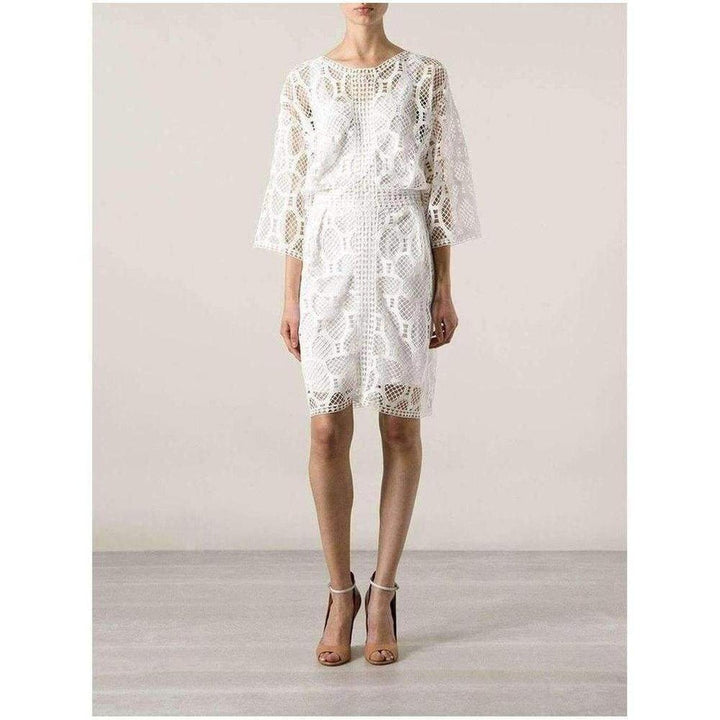 White Crochet Lace Cotton Dress