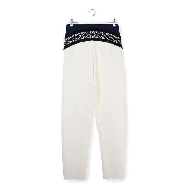 Chloé-White Embroidered High Waist Pants - Runway Catalog