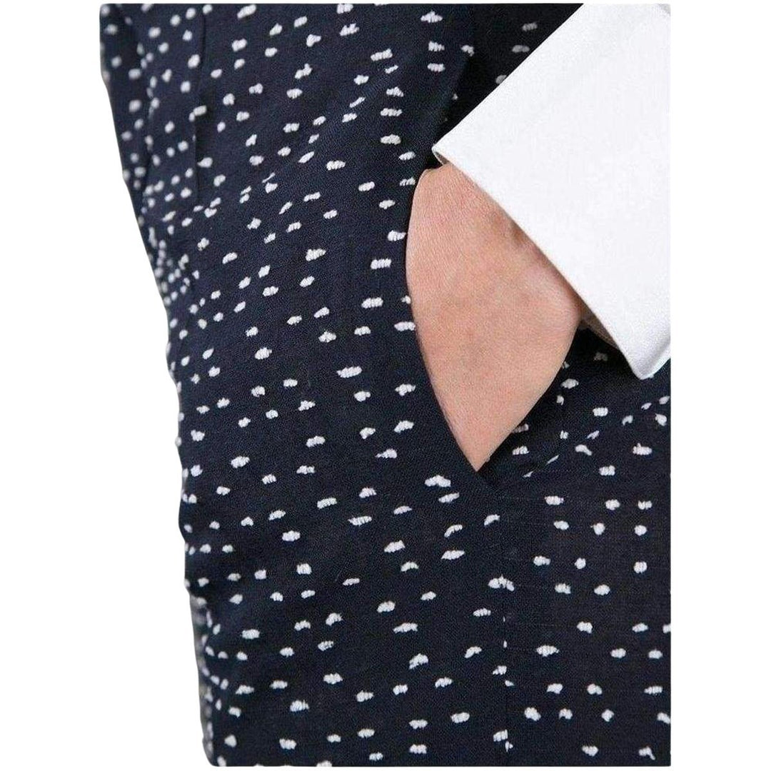 Wool Blend Pattern Trousers