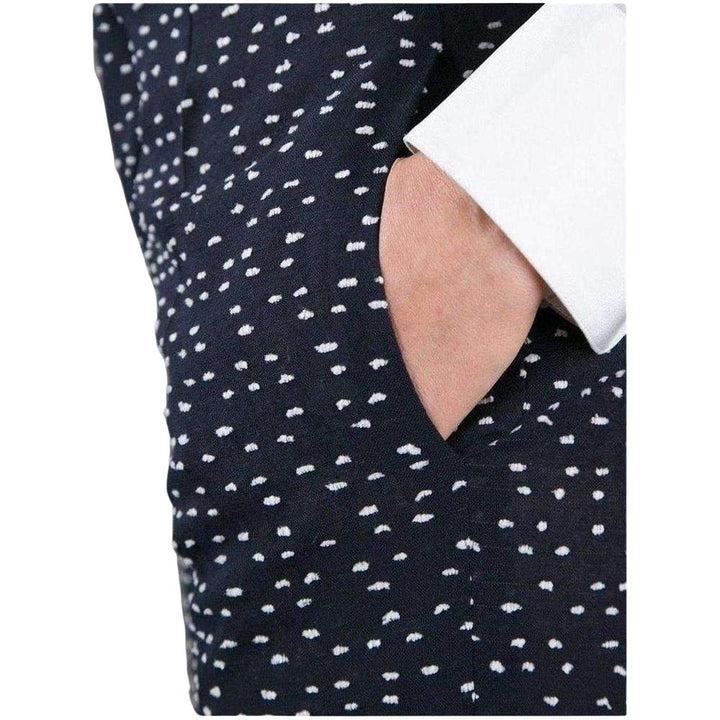 Wool Blend Pattern Trousers