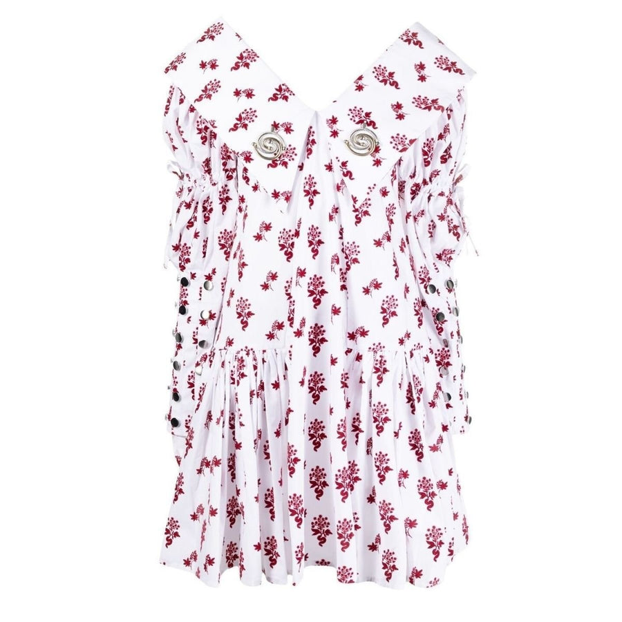 Chopova Lowena-Flocked Floral Studded Mini Dress - Runway Catalog