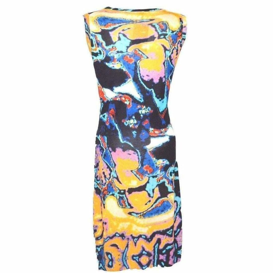 All Over Brain Sleeveless Silk Knit Dress