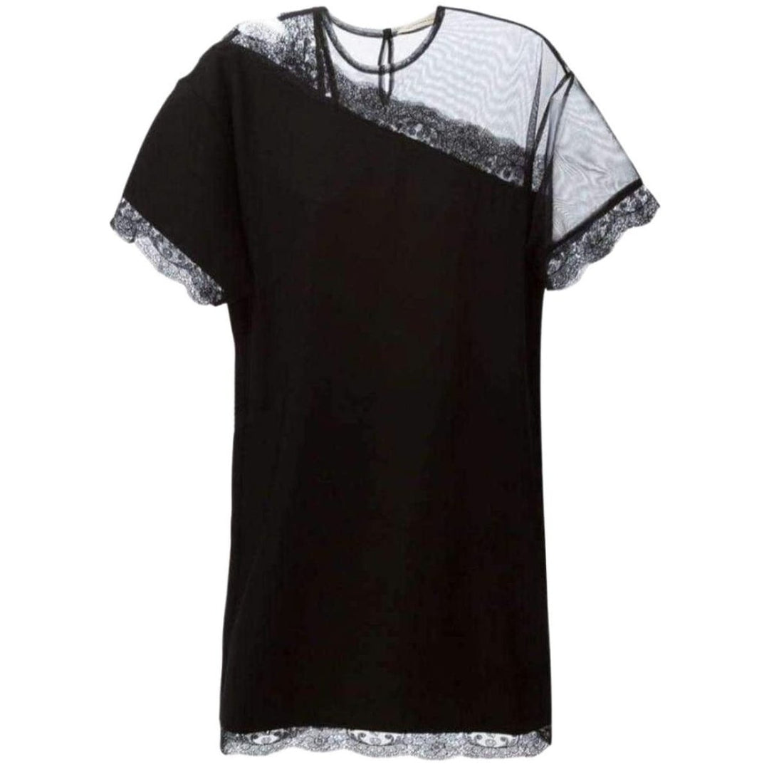 Christopher Kane-Mesh and Lace Black Shift Dress - Runway Catalog