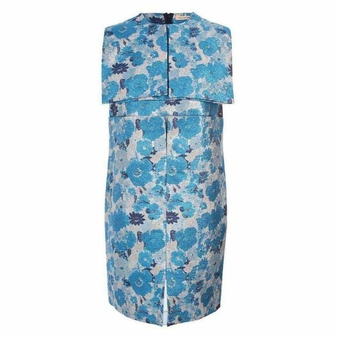 Christopher Kane-Runway Marte Blue Silk Brocade Ghost Organza Dress - Runway Catalog