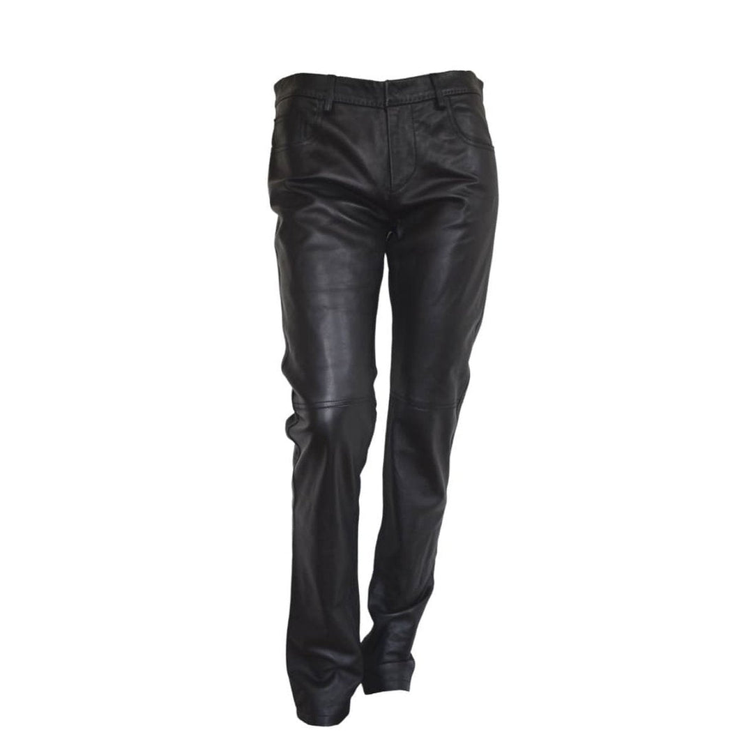 Costume National-Straight Leg Just Leather Biker Pants - Runway Catalog