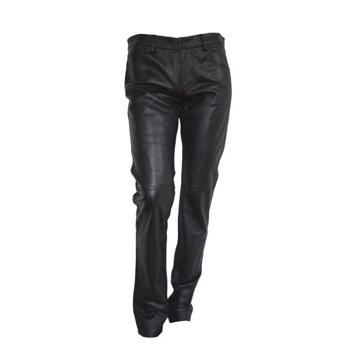 Costume National-Straight Leg Just Leather Biker Pants - Runway Catalog