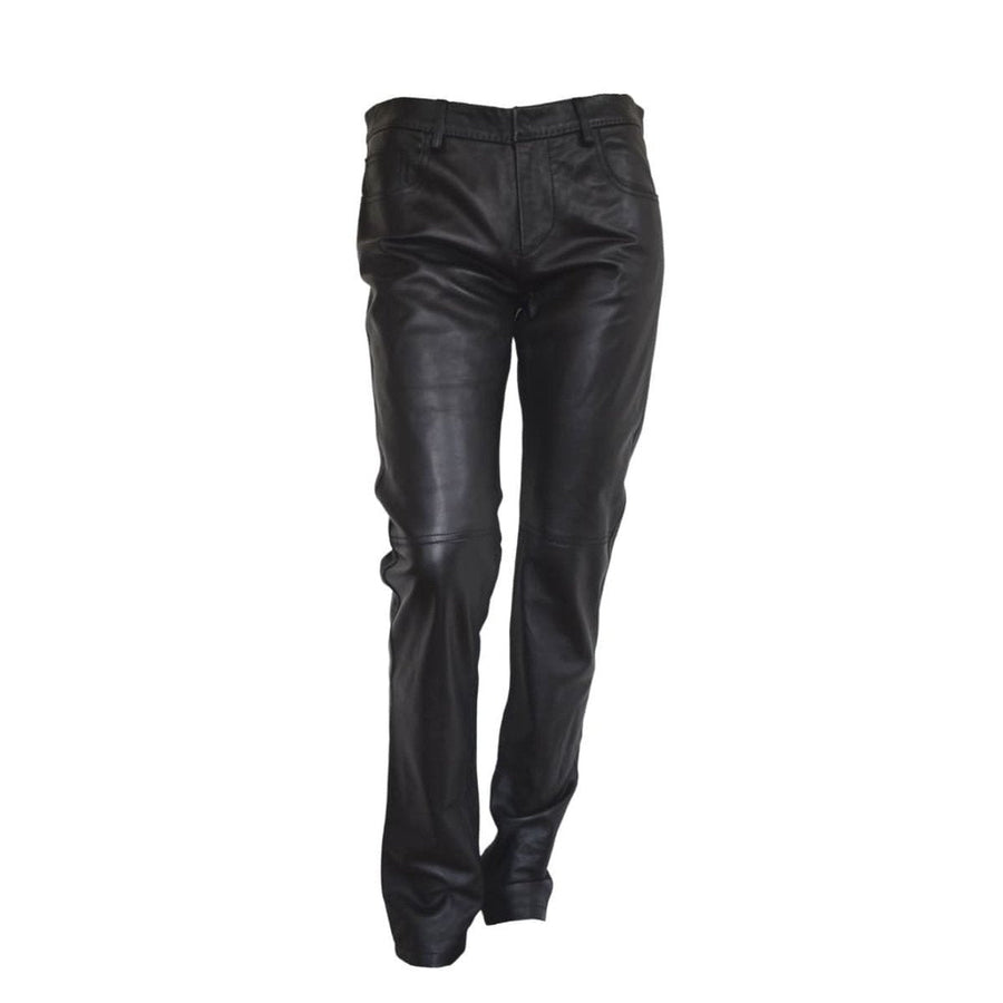 Costume National-Straight Leg Just Leather Biker Pants - Runway Catalog