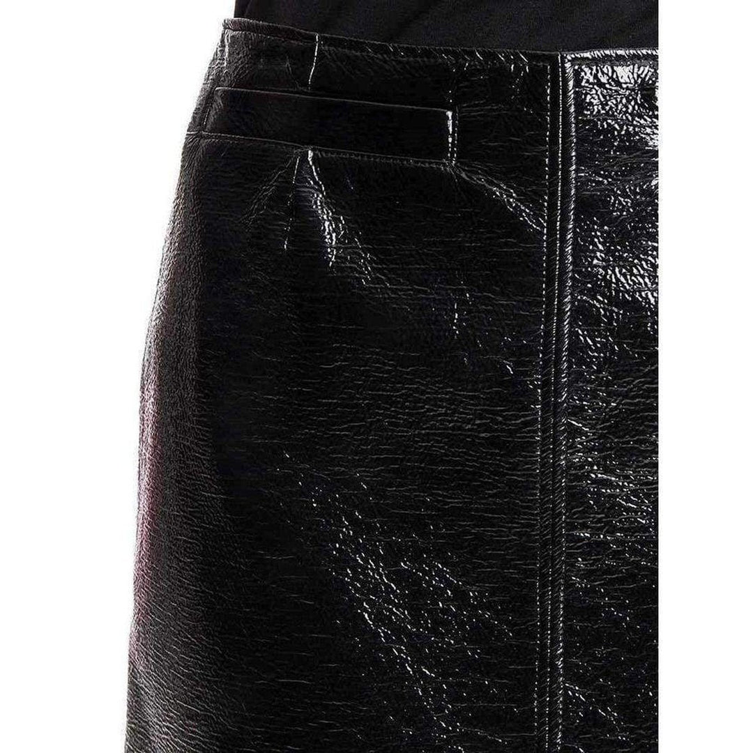 Black Vinyl A-Line Skirt