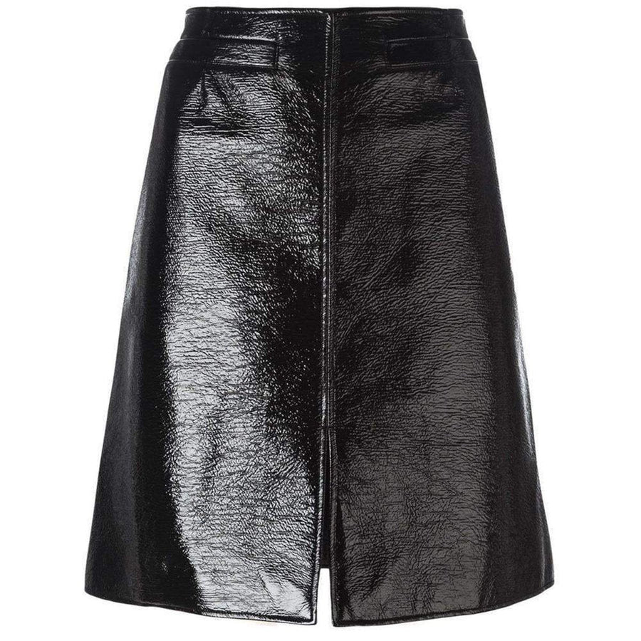Courreges-Black Vinyl A-Line Skirt - Runway Catalog