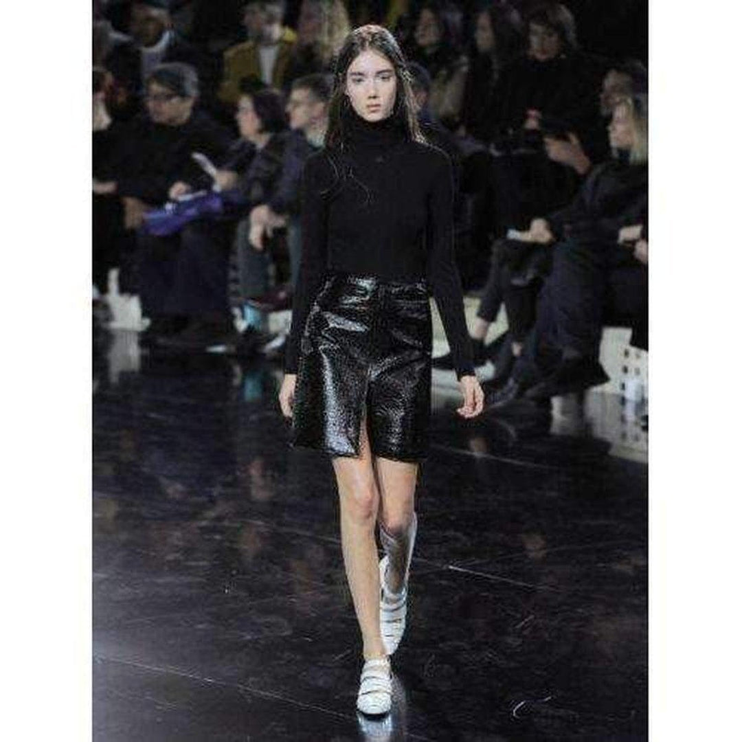 Black Vinyl A-Line Skirt