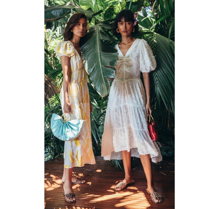 Elise Printed Cotton-Silk Midi Dress