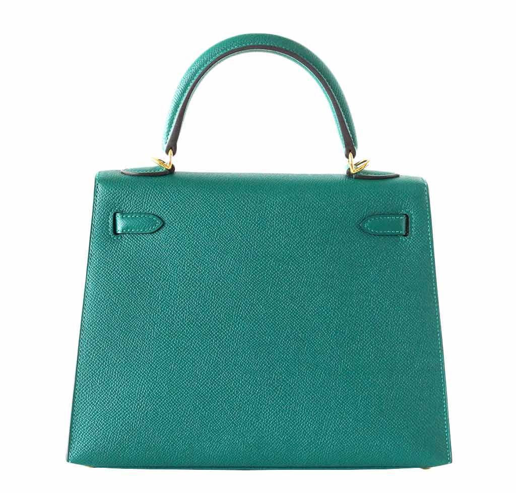 Hermès Kelly Sellier Bag 28 Malachite GHW