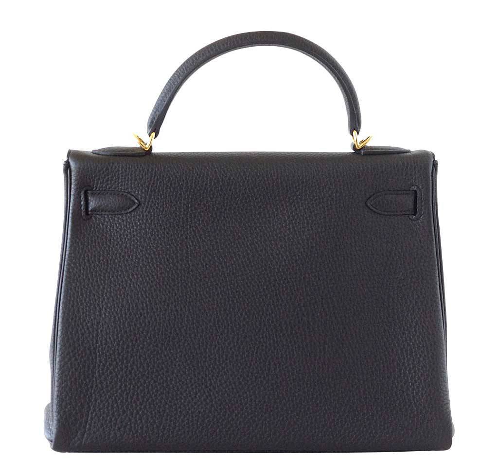 Hermès Kelly 32 Black Bag Togo GHW