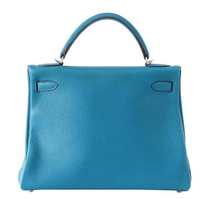 Hermès Kelly Mou 32 Blue Izmir Bag