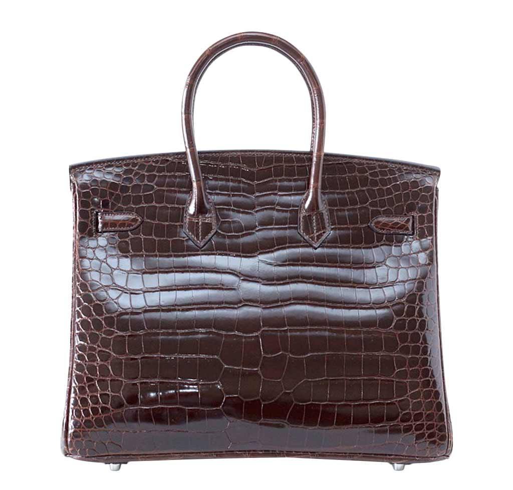 Hermès Birkin 35 Chocolate Crocodile Bag