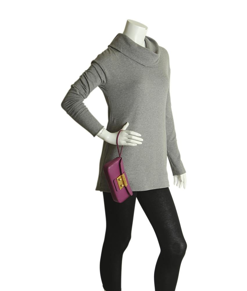 Miu Miu Madras Purple Leather Clutch
