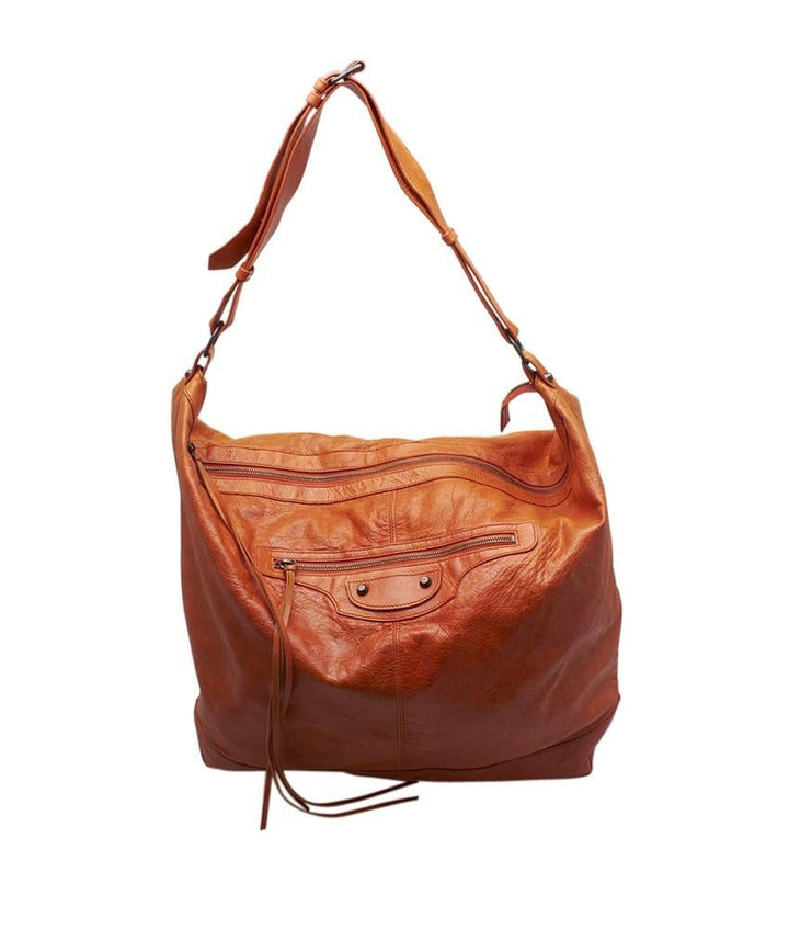 Balenciaga Motorcross XL Classic Courier Orange Leather Shoulder Bag