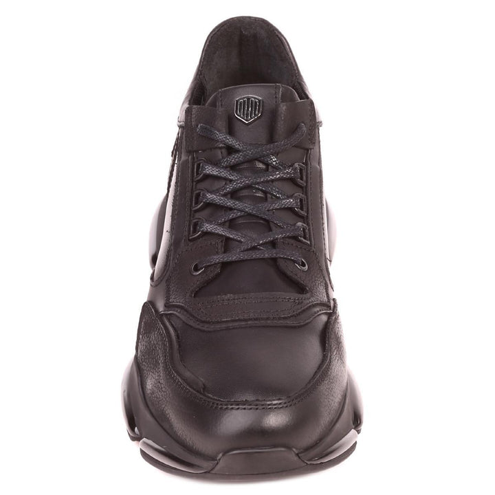 Black Leather Sneakers