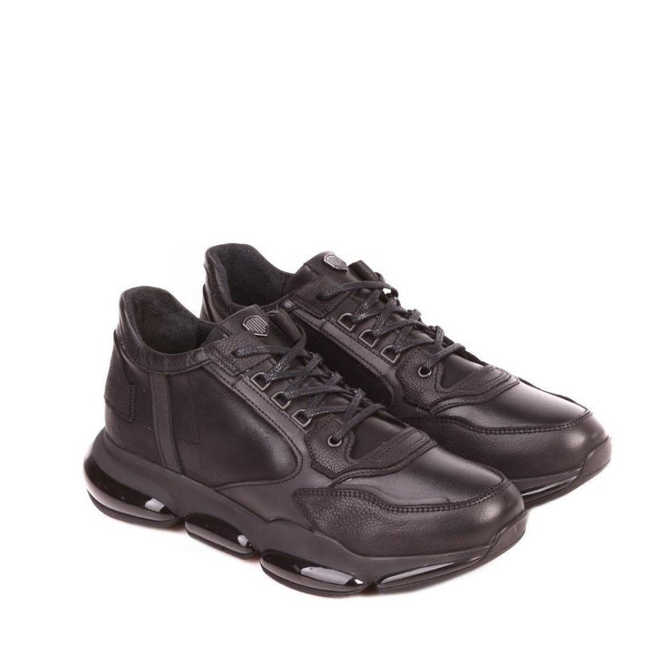 Black Leather Sneakers