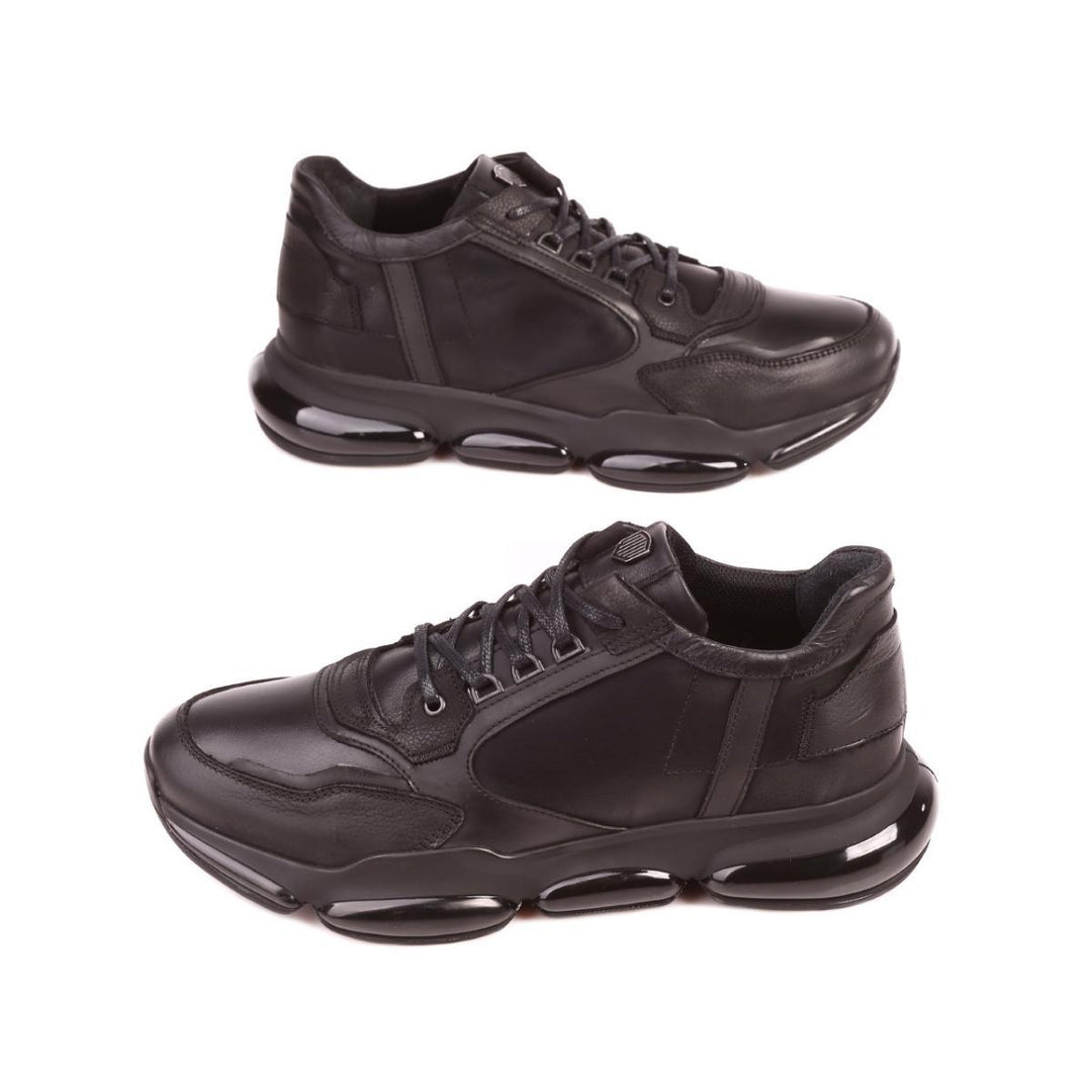 Black Leather Sneakers