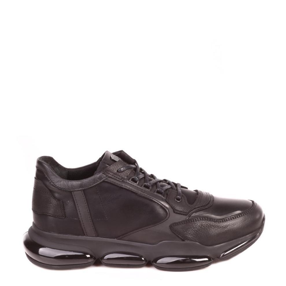 Daniele Gilardo-Black Leather Sneakers - Runway Catalog