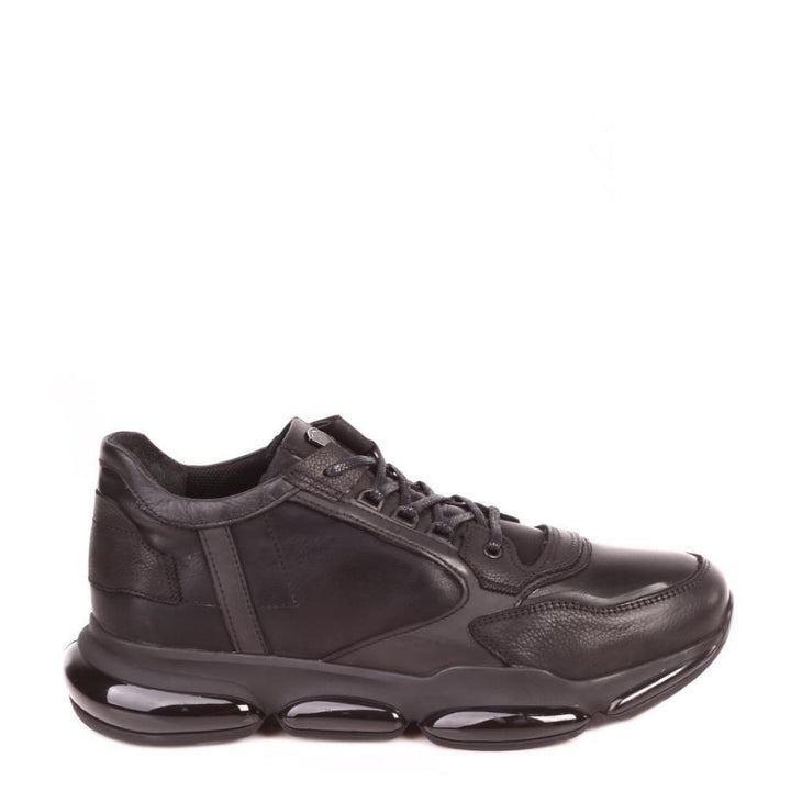 Daniele Gilardo-Black Leather Sneakers - Runway Catalog