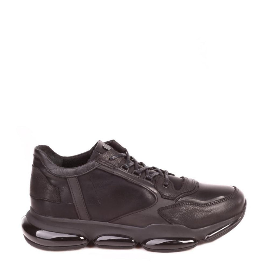 Daniele Gilardo-Black Leather Sneakers - Runway Catalog
