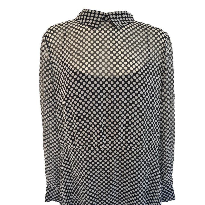 Black and White Silk Polka Dot Maxi Silk Dress