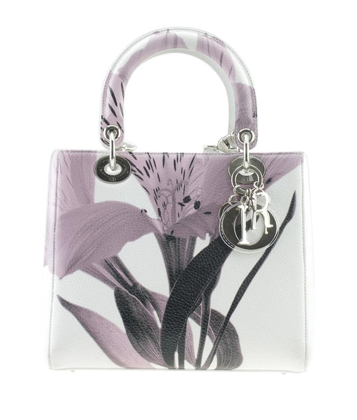 Di**r Lady Runway Purple & White Purplexwhite Leather Tote