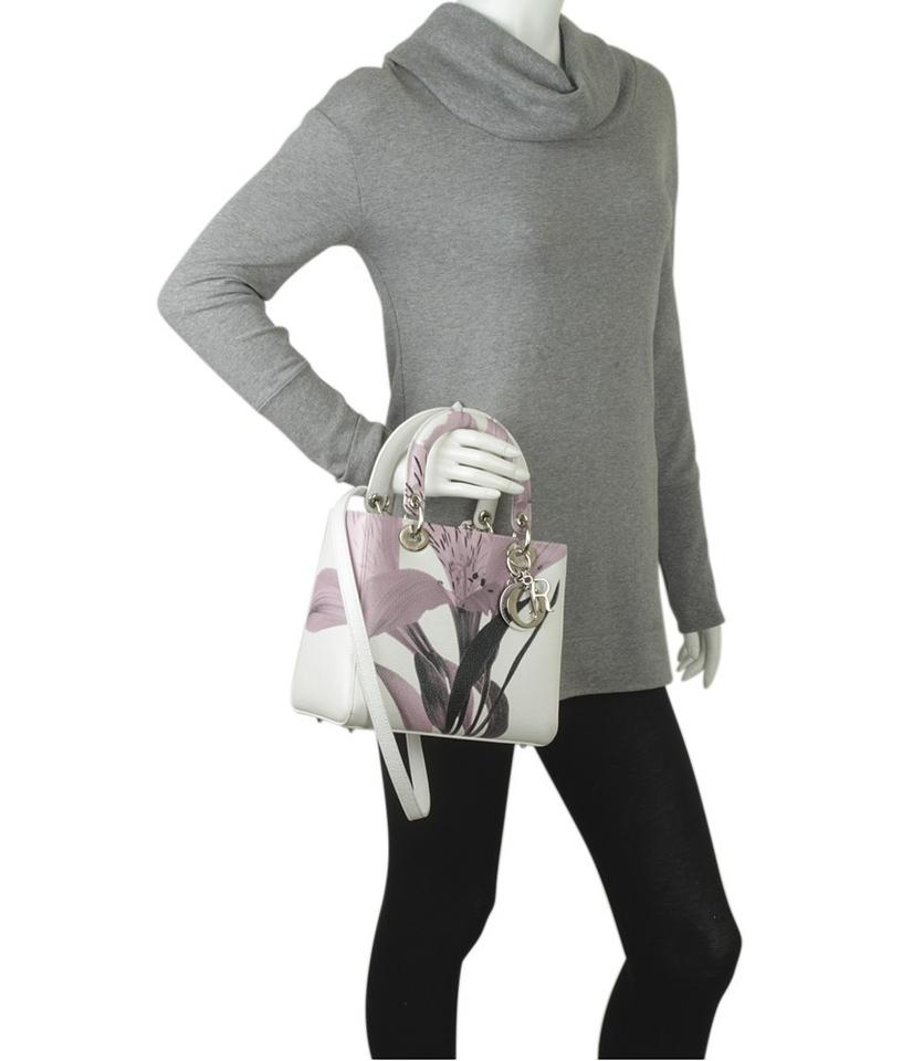 Di**r Lady Runway Purple & White Purplexwhite Leather Tote