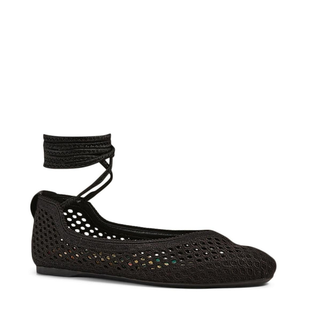 Dior-Poeme Cotton Ankle-Tie Ballerina Flats - Runway Catalog
