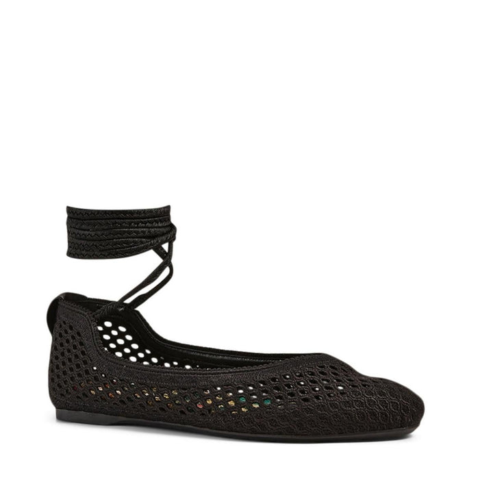 Dior-Poeme Cotton Ankle-Tie Ballerina Flats - Runway Catalog