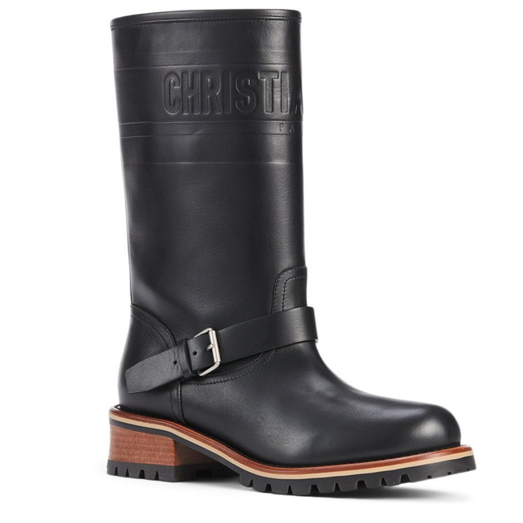 Dior-Quest Leather Mid-Calf Boots - Runway Catalog