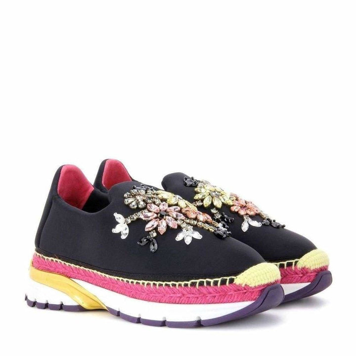 Black Barcelona Floral Jewels Sneaker