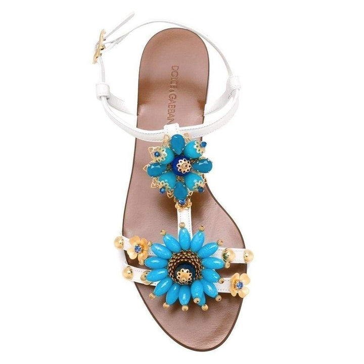 Dolce & Gabbana-Capri Flower Embellished Sandals - Runway Catalog