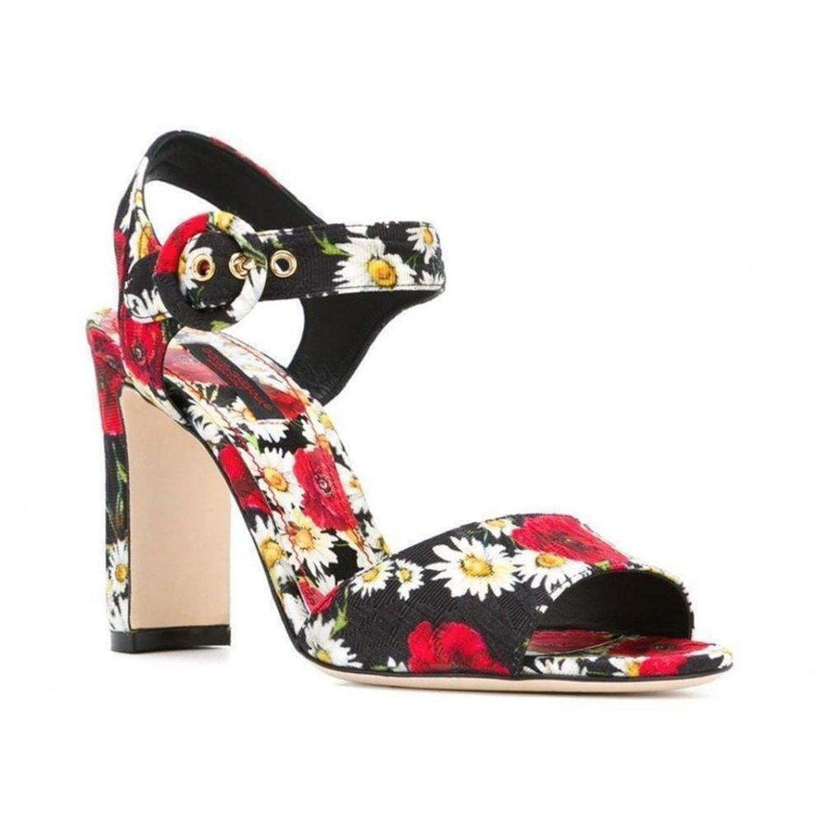 Dolce & Gabbana-Daisy and Poppy Print Sandals - Runway Catalog