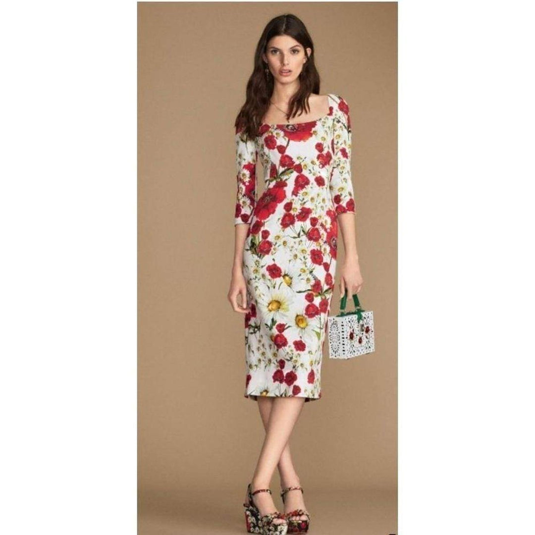 Daisy and Poppy Print Silk Blend Dress